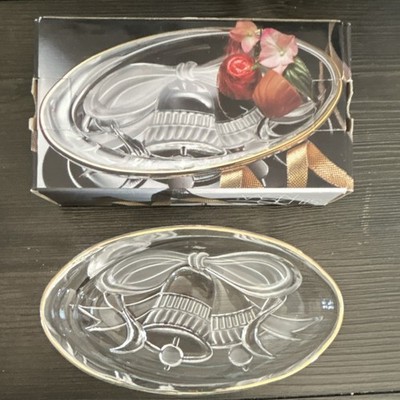 Studio Nova Glass Clear Christmas Bell Motif Candy Dish with Box