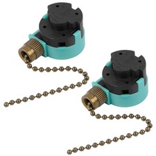 2 Pack Ceiling Fan Switch 3 Speed 4 Wire Zing Ear ZE-268S6, Ceiling Fan Pull