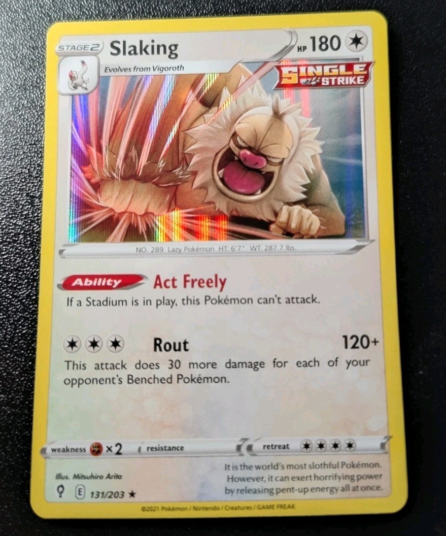 Pokemon Evolving Skies Slaking Holo Rare Card 131/203 NM
