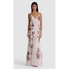 Alice + Olivia by Stacey Bendet Nisa Floral Lace Maxi Gown $1695 Womens Size 6
