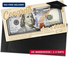 2026 Graduation Money Holder for Cash, Wooden Money Holder with Envelope, Class