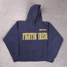 Vintage 90's Notre Dame Fighting Irish Blue Large USA Made VTG Sweatshirt