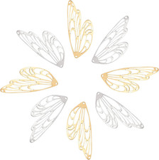 Butterfly Wings Pendants Titanium Steel Laser Cut Butterfly Wings Charms Animal