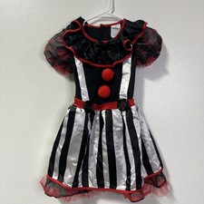 Spooktacular Creations Clown Girl Costume L L 9-10 Halloween Dress Up Evil Used
