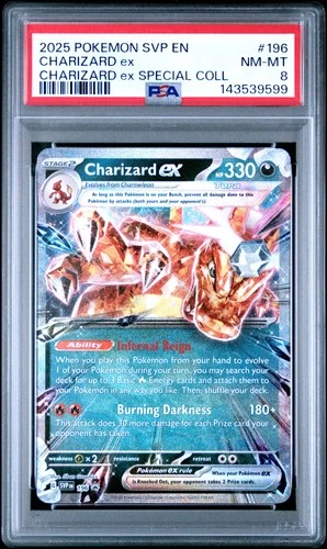 2025 POKEMON SVP EN-SV BLACK STAR PROMO #196 CHARIZARD EX PSA 8