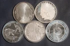 FIVE (5) DIFFERENT 1 OZ .999/.9999 SILVER  ROUNDS LOT 170524