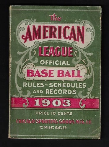 1903 American League Official Baseball Guide, Chicago Sporting Goods, F. Ratsch