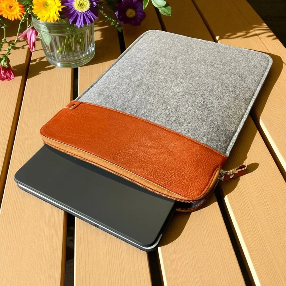 Universal 14" Felt Sleeve Case Bag Cover For Laptop MacBook Notebook Tablet iPad - Image 4 of 4