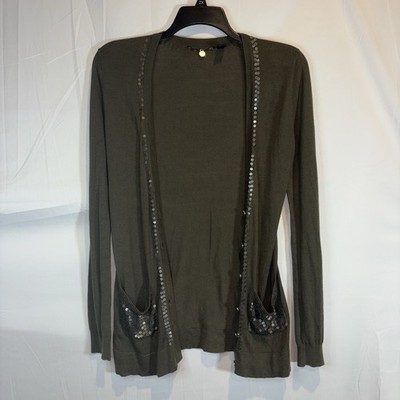 BKB Boutique Women's Small Long Sleeve Cardigan Sequin Details On Pocket Front