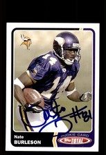 Signed Football Card Auto Nate Burleson 2003 Topps Total #481 Minnesota Vikings