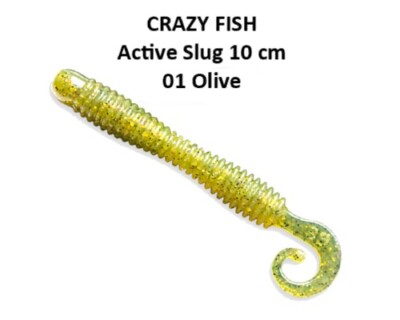  Crazy Fish Active Slug 10cm, 6 Stk, Gummifisch Dropshot, Top für Zander Barsch 