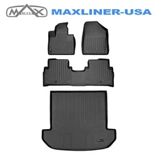 SMARTLINER Custom Fit Floor Mats Cargo Liner Set TPE 2016-2019 Kia Sorento 3 Row