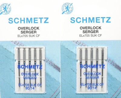 10 Schmetz Nadeln für Overlock Serger ELx705 SUK CF NM 90 Jersey