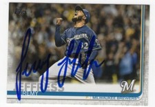 JEREMY JEFFRESS Signed Autographed 2019 Topps Series Two 2 Card MIL Brewers #362