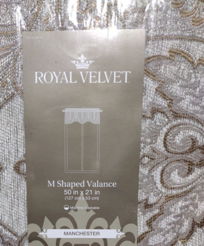 Soft Linen Multi, Royal Velvet "M" Shaped Valance Manchester 50"x21" JCP - Afbeelding 1 van 8