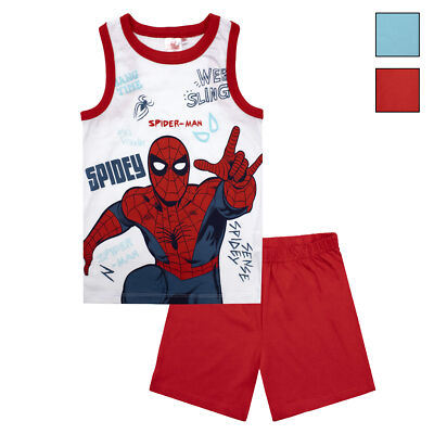 Marvel Spiderman Kids Pyjamas Tank Top & Summer Shorts Cotton 6778