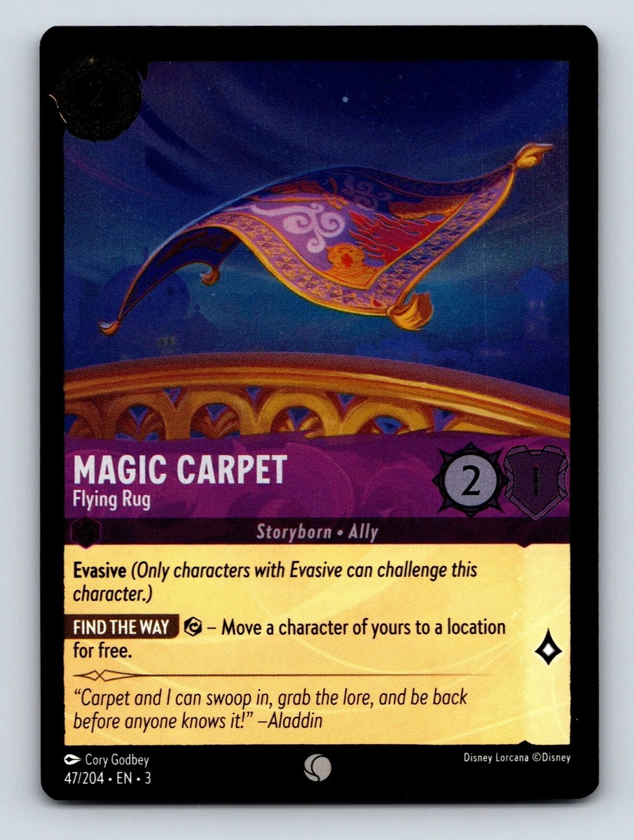 Magic Carpet Enchanted Disney Lorcana Card 2 Lore 1S Unknown Amethyst 47204 