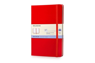 Art Sketchbook, Hard Cover, Large (5'' x 8.25'') Plain/Blank, Scarlet Red, 104 ...