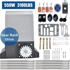 3100LBS Automatic Sliding Gate Opener Rack Driven APP Keypad 4 Remote Controls