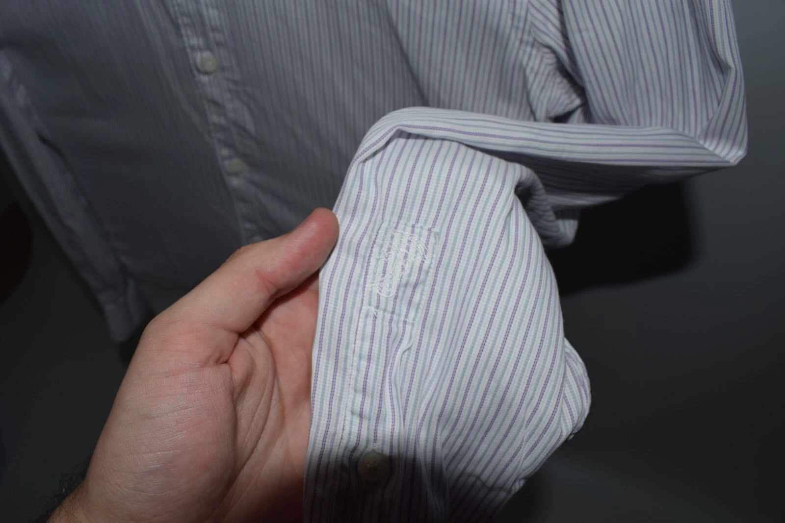 Camicia a righe Versace Collection abito bianco a maniche lunghe uomo 15 1 2