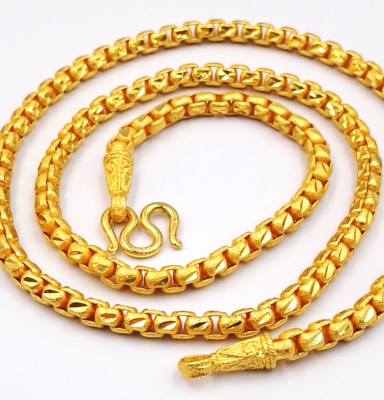 Catena Uomo Stile THAI BAHT 24K Placcato Oro 24 Pollici - Gioiello Moda