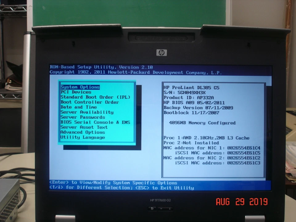 AP332A HP DL385 G5 NONSTOP SERVER 2.1GHZ QC 4GB AH597BX SC44GE 2 x 1000W PSU - Image 4 of 4