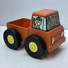 Tupperware Toys Vintage Truck Street Sweeper Plastic Orange Made in USA 1342-1
