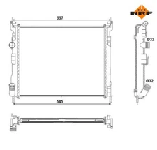 Radiator, engine cooling NRF 53032 for Renault Clio II