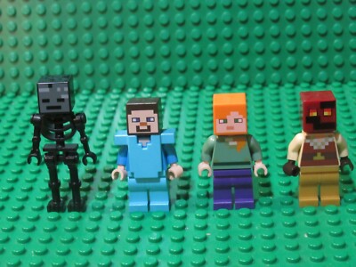 Lot LEGO Minecraft Steve Diamond Armor Alex Wither Skeleton