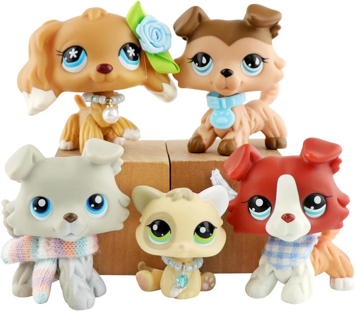 5pcs Littlest Pet Shop LPS Old Rare lps Set Car g2 lps Animal with Accessories