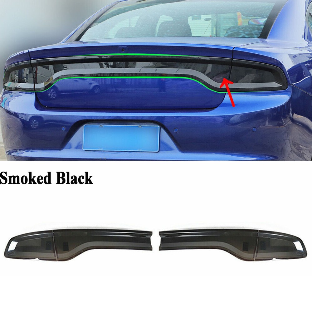 Smoked Rear Tail Light Covers Trim For Dodge Charger 2015+ Exterior Accessories
