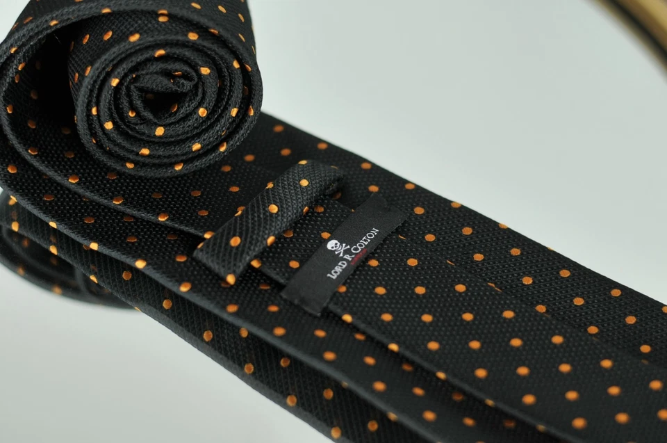 Corbata Lord R Colton Masterworks Madrid punto negro y cobre - Nueva Foto 4 de 4