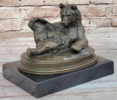 Kodiak Grizzly Bear Lodge Wildlife Lodge Artwork Bronze Statue Sculpture Decor