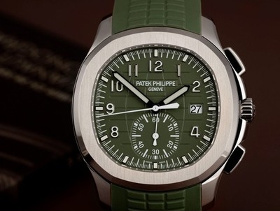 Patek Philippe Aquanaut Chronograph 5968G-010 White Gold Green Kaki Dial 42.2mm
