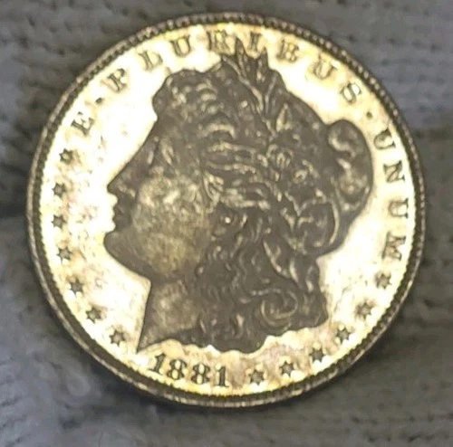 1881-o Morgan Silver Dollar Brilliant Uncirculated Cameo With Slight Mirrors...