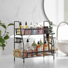 2-Tier Bathroom Organizer Countertop, Metal Wire Mesh Bathroom Counter Organizer