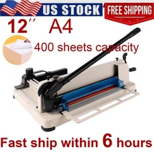 Heavy Duty Guillotine Paper Cutter, A4-12“Paper Trimmer,400 Sheets Capacity