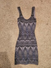 GUESS by Marciano Womens Geometric Tribal Knit Bodycon Tank Mini Dress Size XS