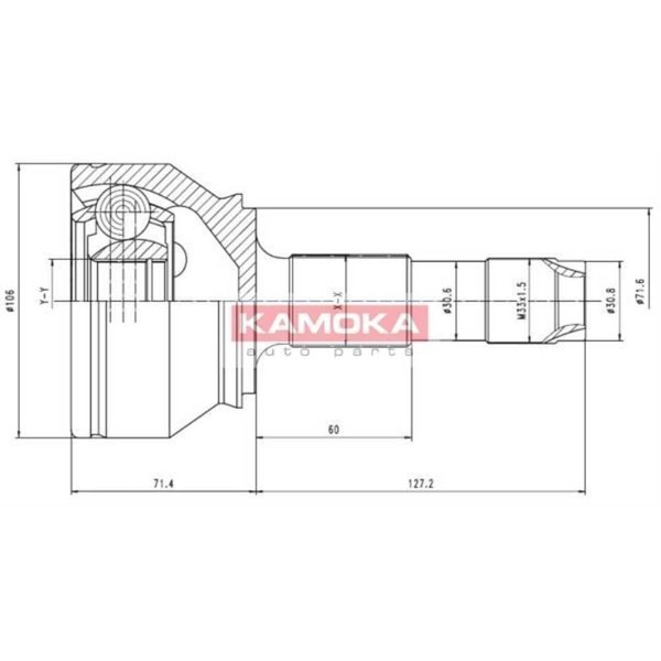 Kamoka Gelenksatz Antriebswelle Radseitig FüR Fiat Ducato Kasten 250 290-image