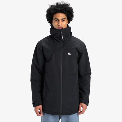 Quiksilver Herren Overcast 3K warmer isolierter Mantel wasserdicht - schwarz - L