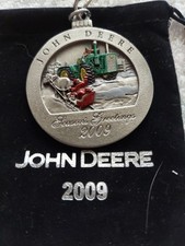 John Deere 2009 Pewter Black Bag Christmas Ornament