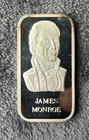 1973 Washington Mint James Monroe WM-24 Silver Art Bar.999