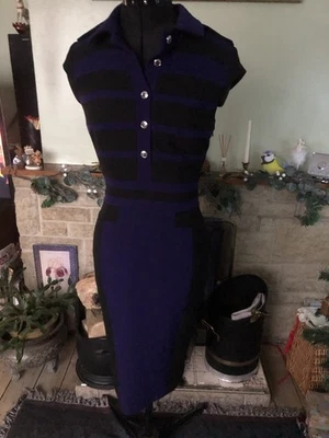 karen millen size 8 Purple And Black Dress - Image 1 of 4