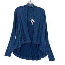Athleta Nirvana Wear Two Ways Wrap Women XS Oversized Cardigan Blue Athletic