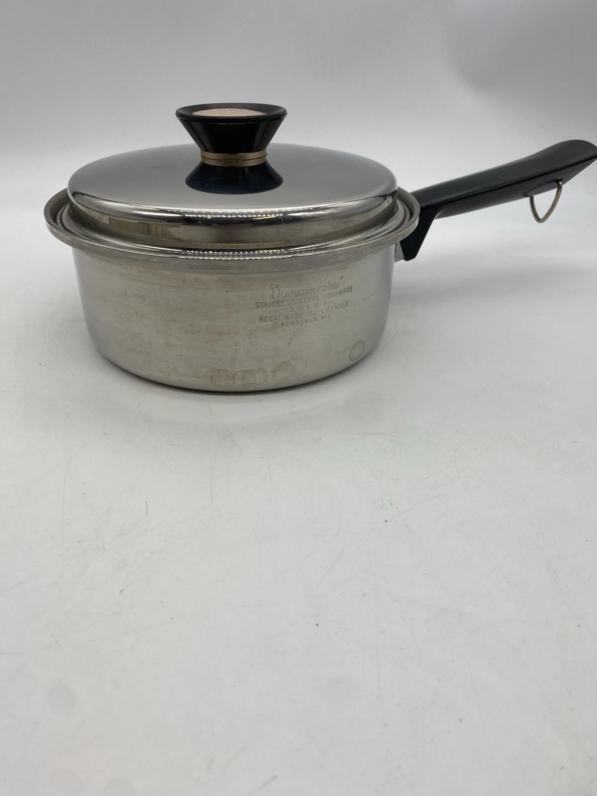 Vintage Duncan Hines Regal Ware Stainless Steel Cookware Pot 3 Ply 18-8 W/ Lid