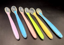 6-Pack Colorful Soft Silicone Baby Spoons First Stage Self-Feeding / Training