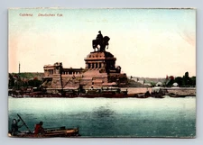 Deutsches Eck Monument Koblenz Germany TRIMMED Postcard