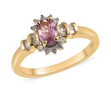 Purple Spinel Diamond Floral Ring (7) Yellow ...