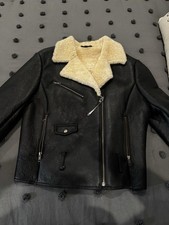 Harley-Davidson Motor Clothes Black Leather Jacket with Shearling Collar