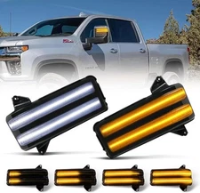 LED Side Mirror Turn Signal Light for Chevy Silverado GMC Sierra 2500 Black 